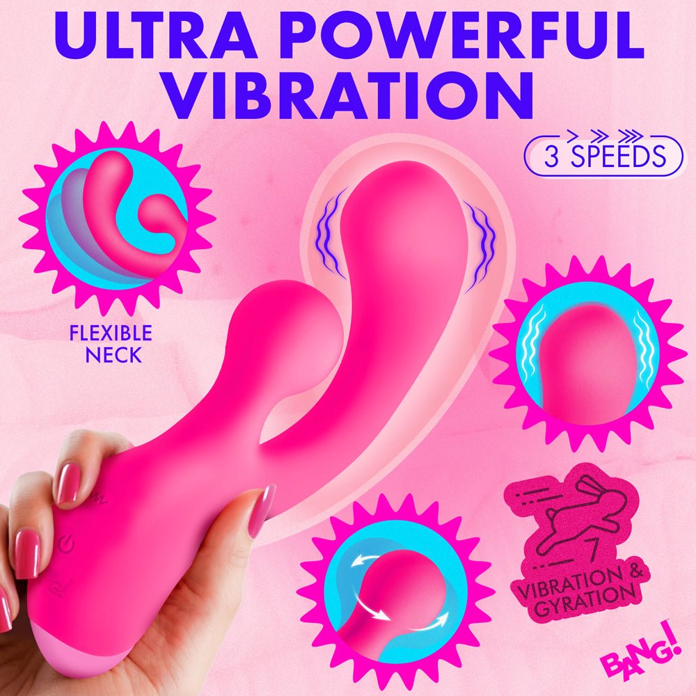 BANG! Gyro Rabbit Silicone Vibrator Pink - Image 8