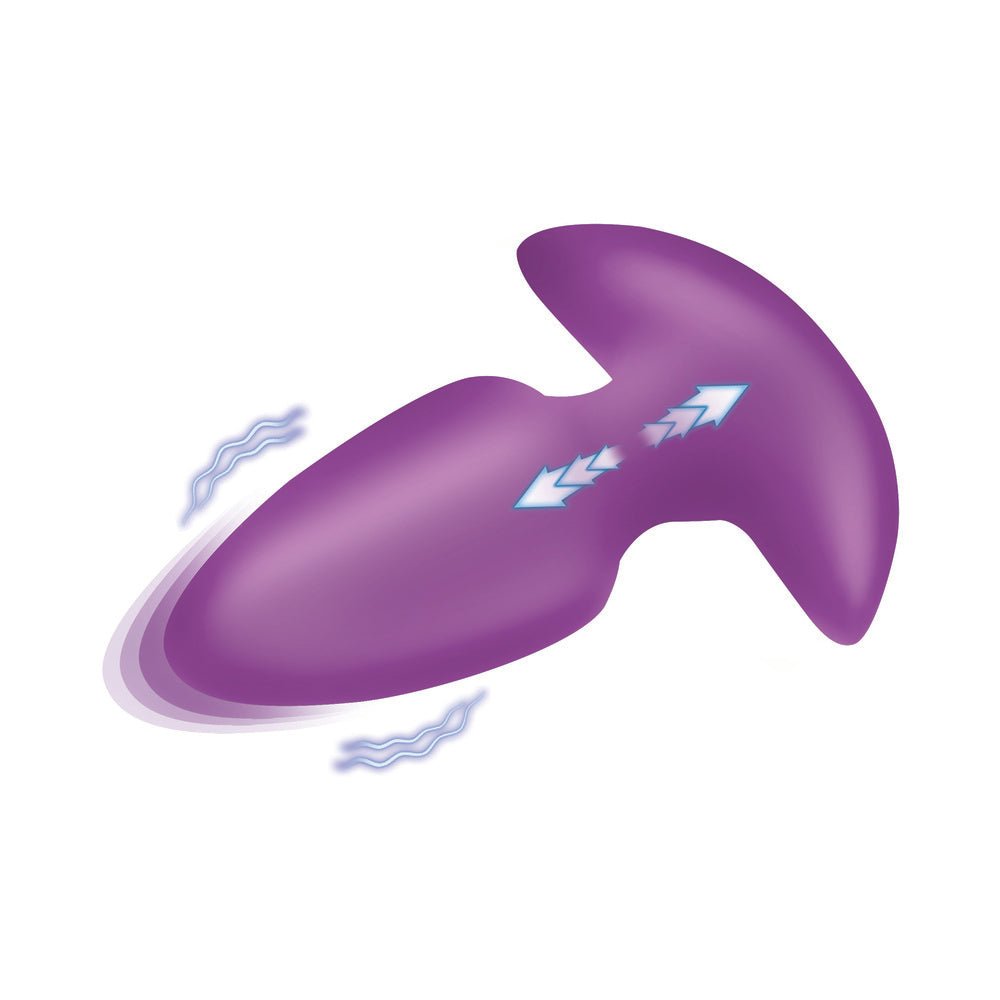 BANG! Thrusting & Vibrating Silicone Butt Plug Purple - Image 4
