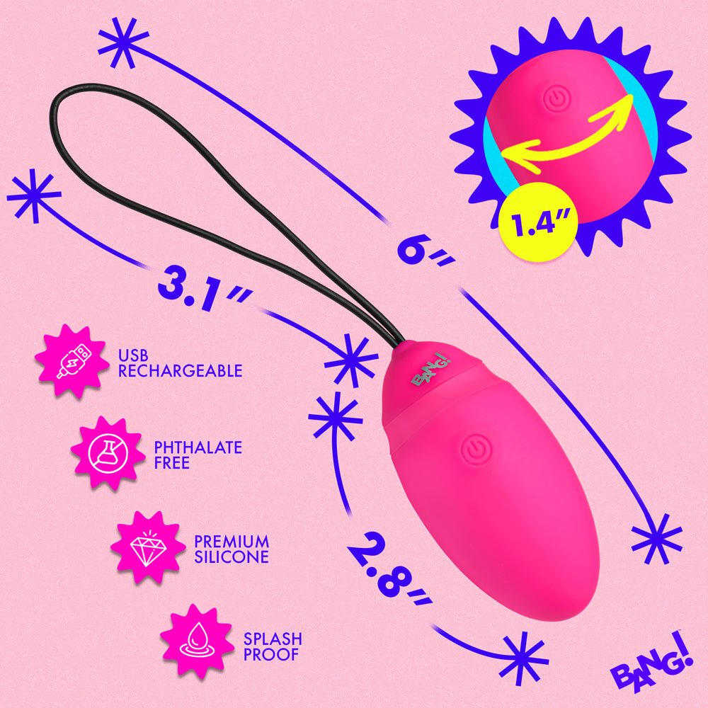 BANG! Vibrating Silicone Egg with Digital Remote - Image 7