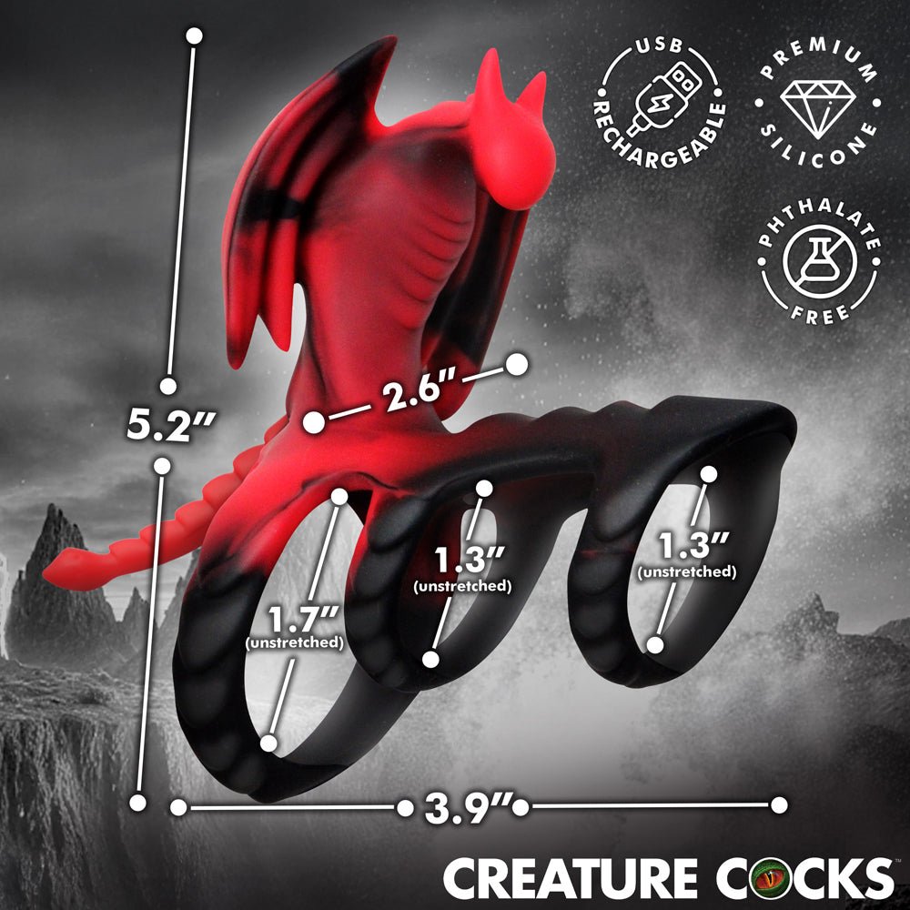 Creature Cocks Dragon Flight Vibrating Silicone Cock Ring - Image 9