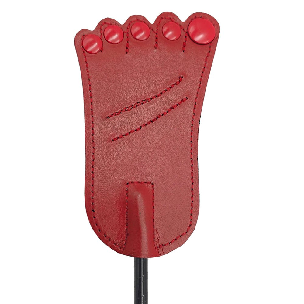 Rouge Leather Foot Riding Crop Red - Image 2