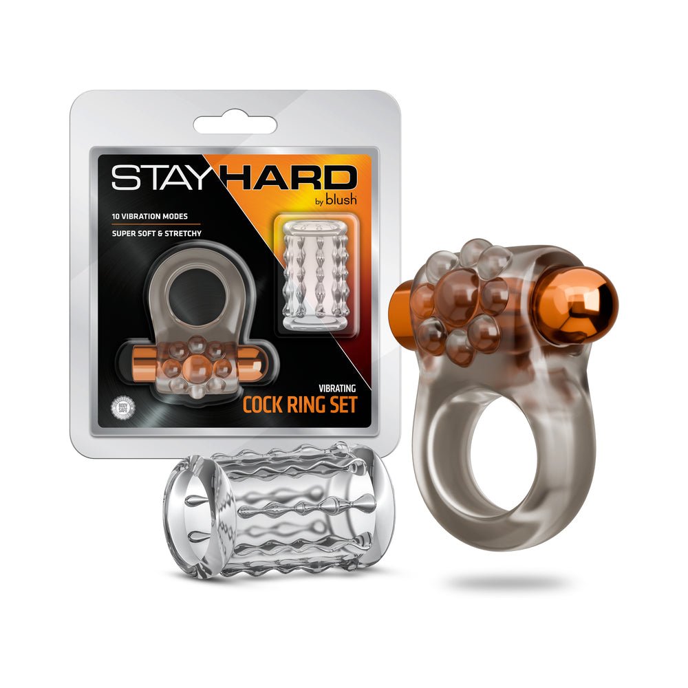 Stay Hard Vibrating Cock Ring Set with Sleeve 1