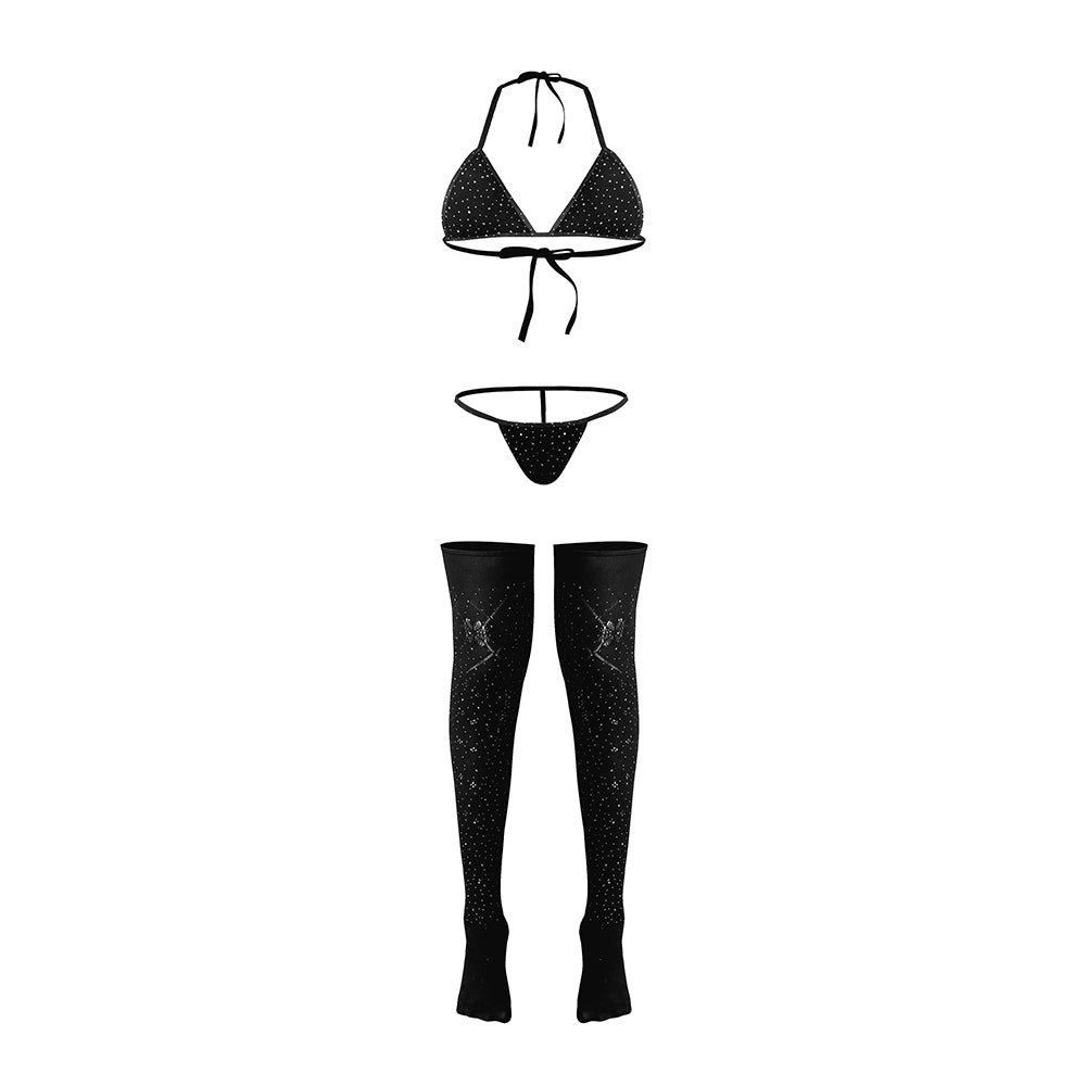 Magic Silk Seamless Bra, Panty & Thigh Highs Black O/S - Image 5