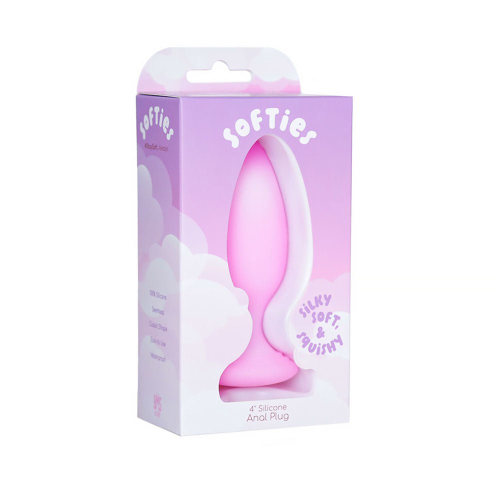 Softies Dual Layer Butt Plug 4 in. Pink
