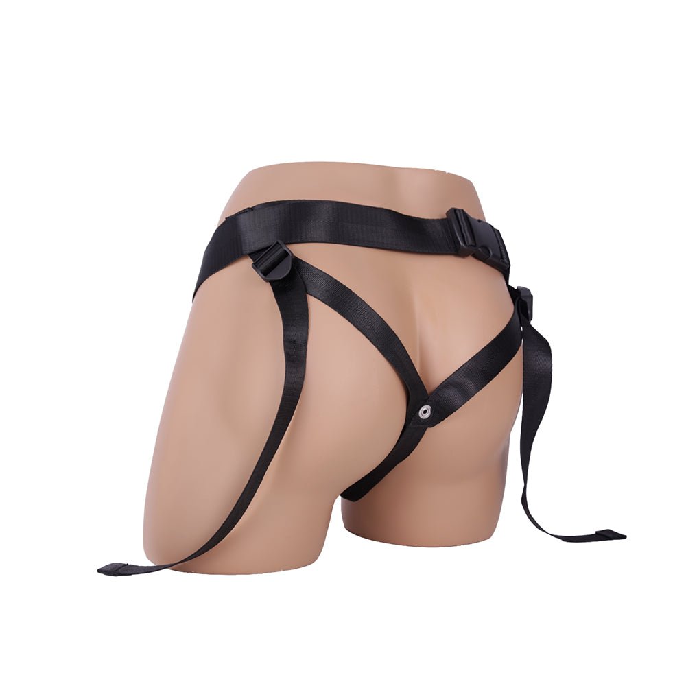 Addiction 7 in. Silicone Hollow Dong Strap-On Beige - Image 4