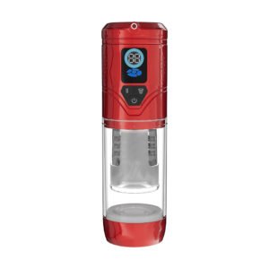 Alternative view of PUMPED Sensurge Automatic Rechargeable Heating Suction Masturbator Red