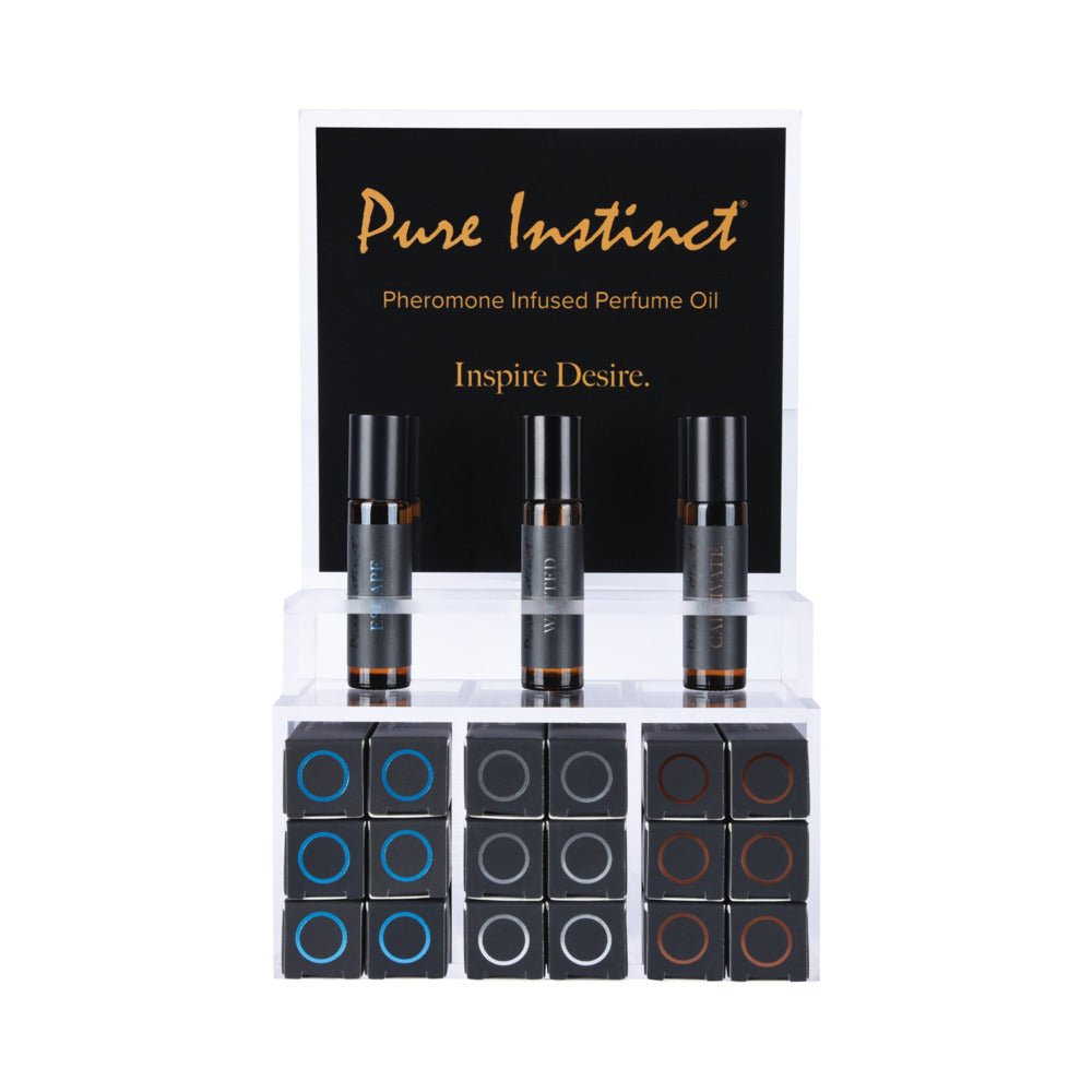 Pure Instinct Pheromone Cologne Oil Display with Testers (22pcs) + 3 Free Fragrances