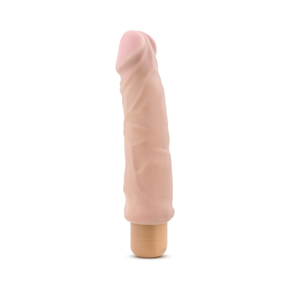 X5 Plus Hard On Realistic 9 in. Vibrating Dildo Beige - Image 8