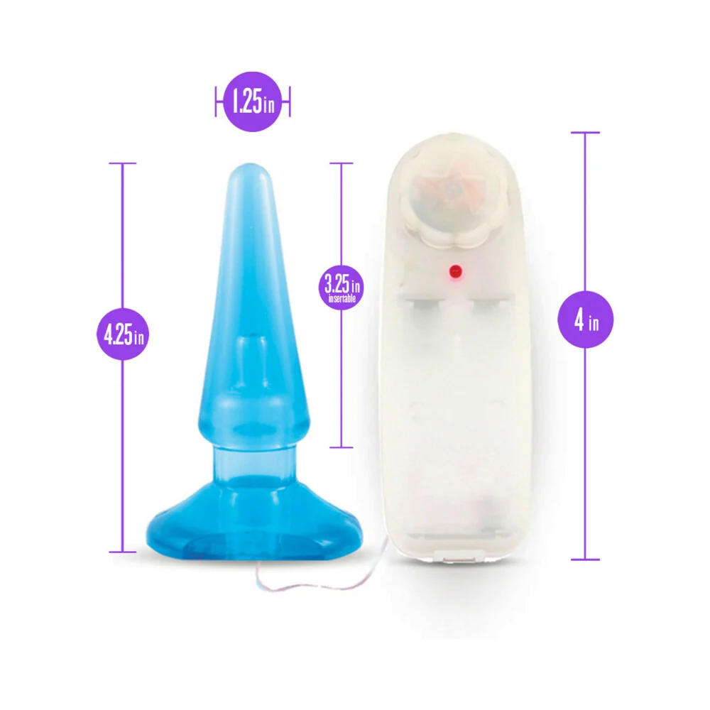 B Yours Basic Anal Pleaser Remote-Controlled Vibrating Anal Plug Blue - Image 9