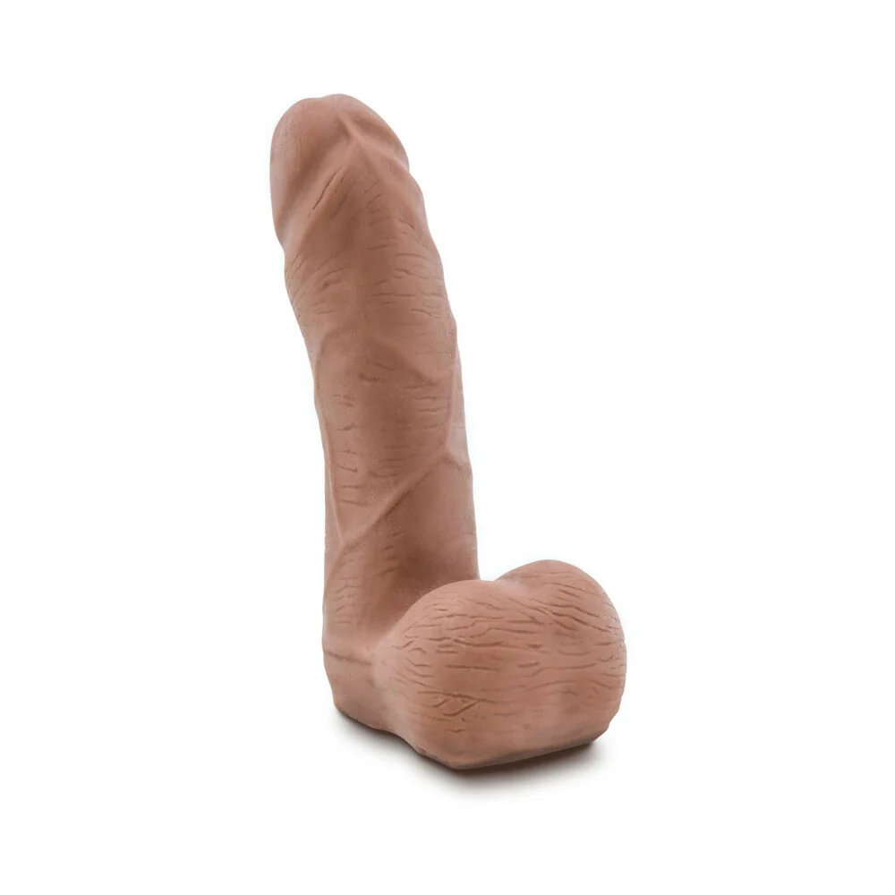 Au Naturel Carlito 5 in. Posable Dual Density Dildo with Balls Tan - Image 10
