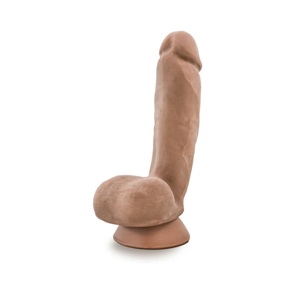 Au Naturel Macho 8.5 in. Posable Dual Density Dildo with Balls Tan - Image 10