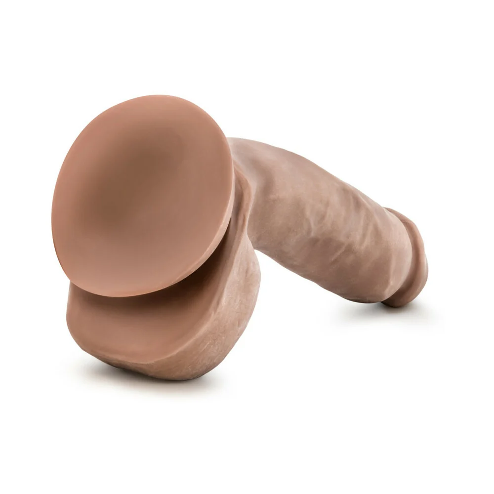 Au Naturel Macho 8.5 in. Posable Dual Density Dildo with Balls Tan - Image 13