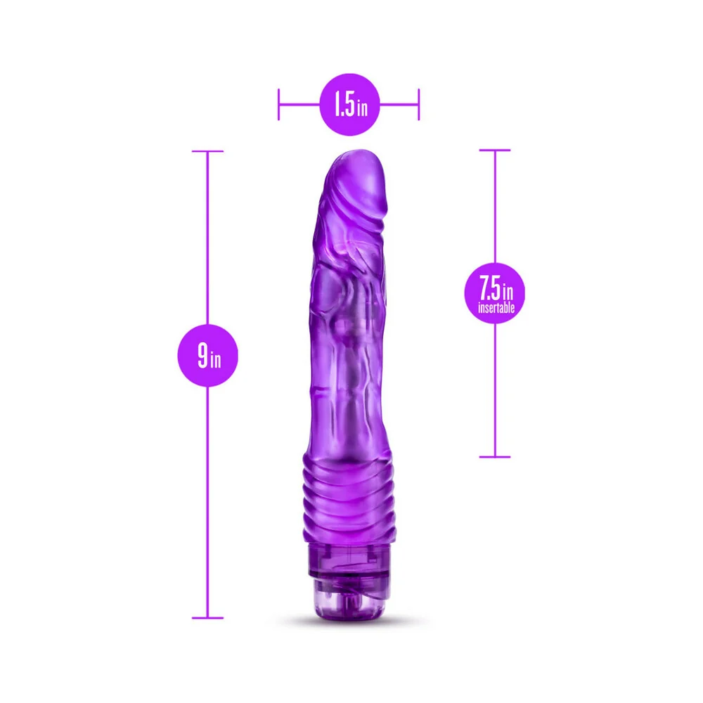 B Yours Vibe 2 Realistic 9 in. Vibrating Dildo Purple - Image 11