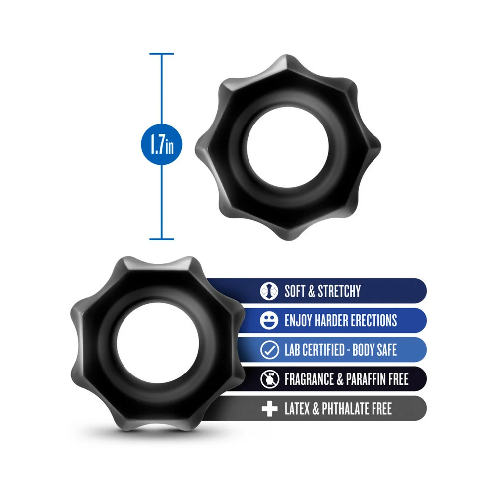 Stay Hard Nutz Cockring 2-Pack Black - Image 7