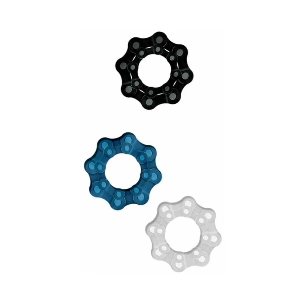 Chain Gang Cockrings 3pk (Clr,Blue,Blk) - Image 3