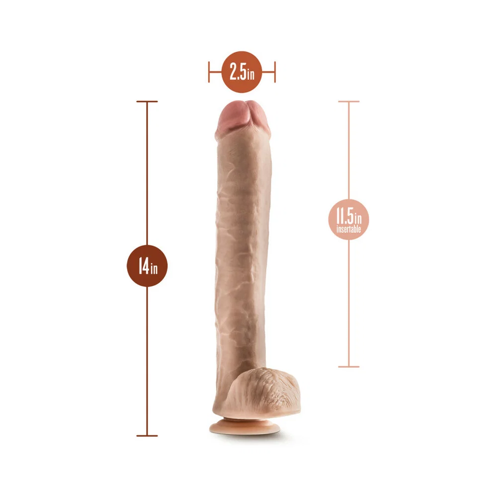 Hung Rider Bruno Realistic 14 in. Dildo with Balls Beige - Image 11