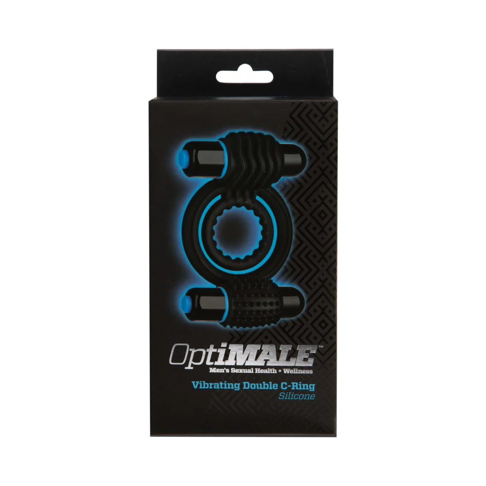 OptiMALE – Vibrating Double C-Ring Black - Image 5
