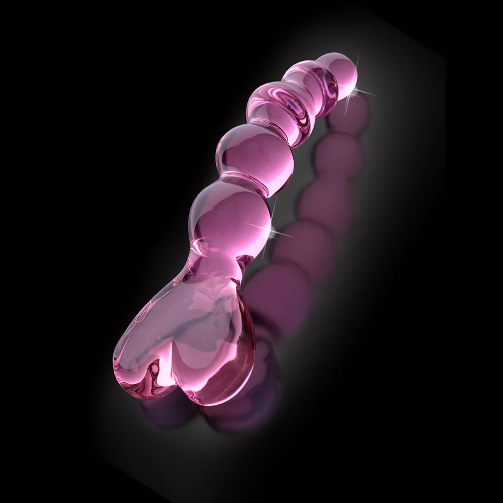 Icicles No. 43 Glass Massager with Heart-Shaped Handle Pink - Image 8
