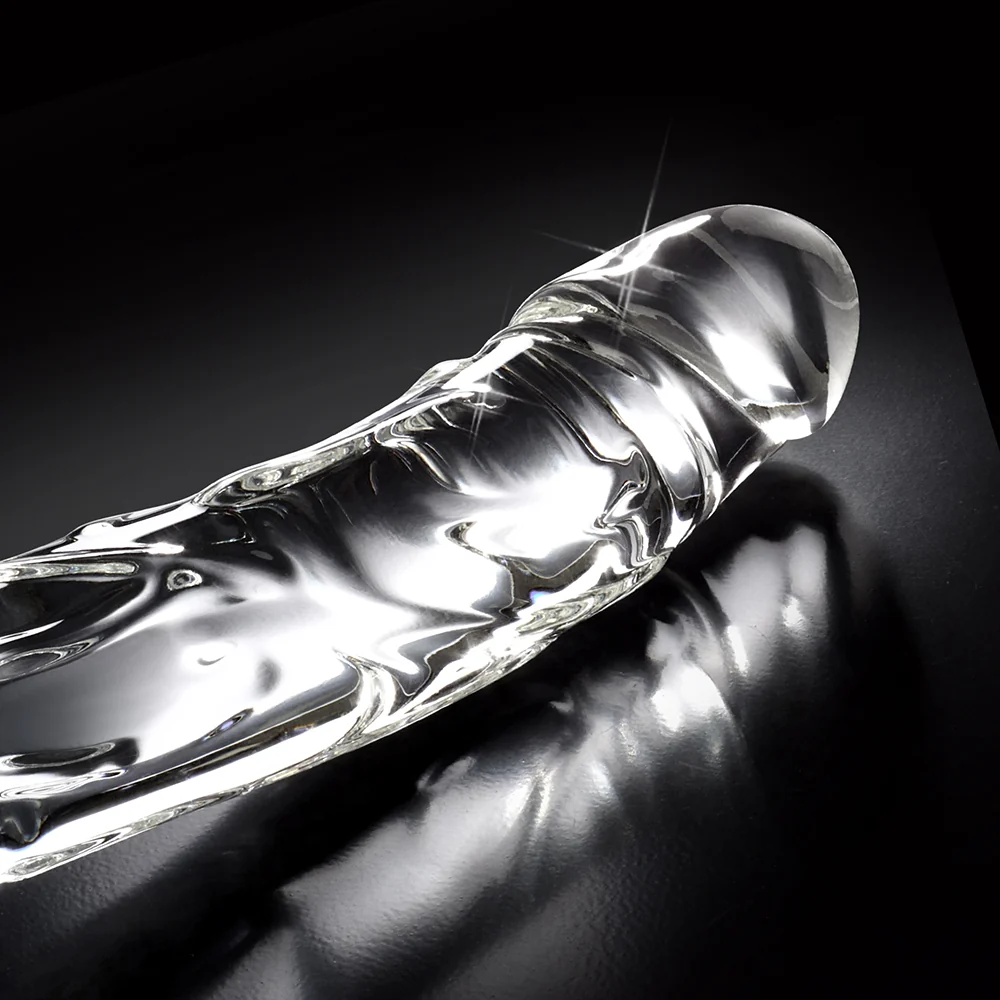 Icicles No. 62 Curved Realistic 6.5 in. Glass Dildo Clear - Image 8