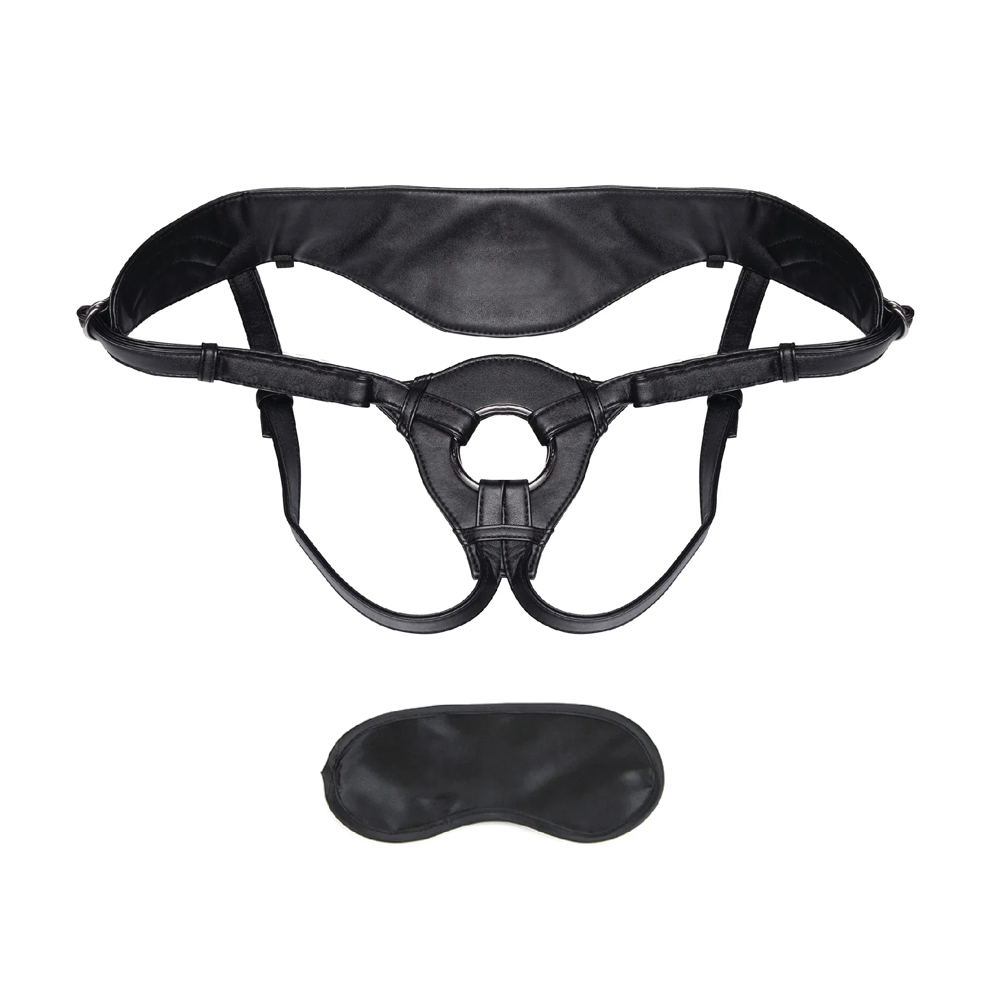 Lux Fetish Patent Leather Strap-On Harness Black - Image 10