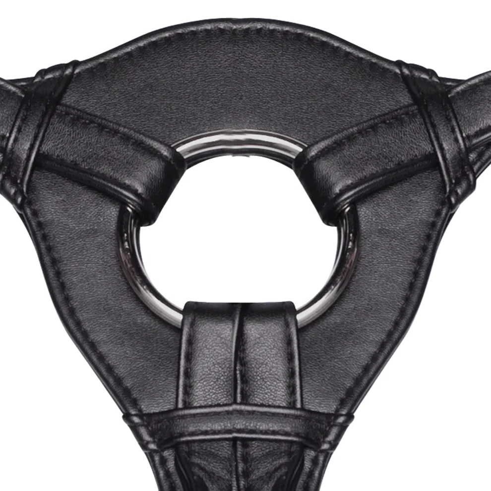 Lux Fetish Patent Leather Strap-On Harness Black - Image 11