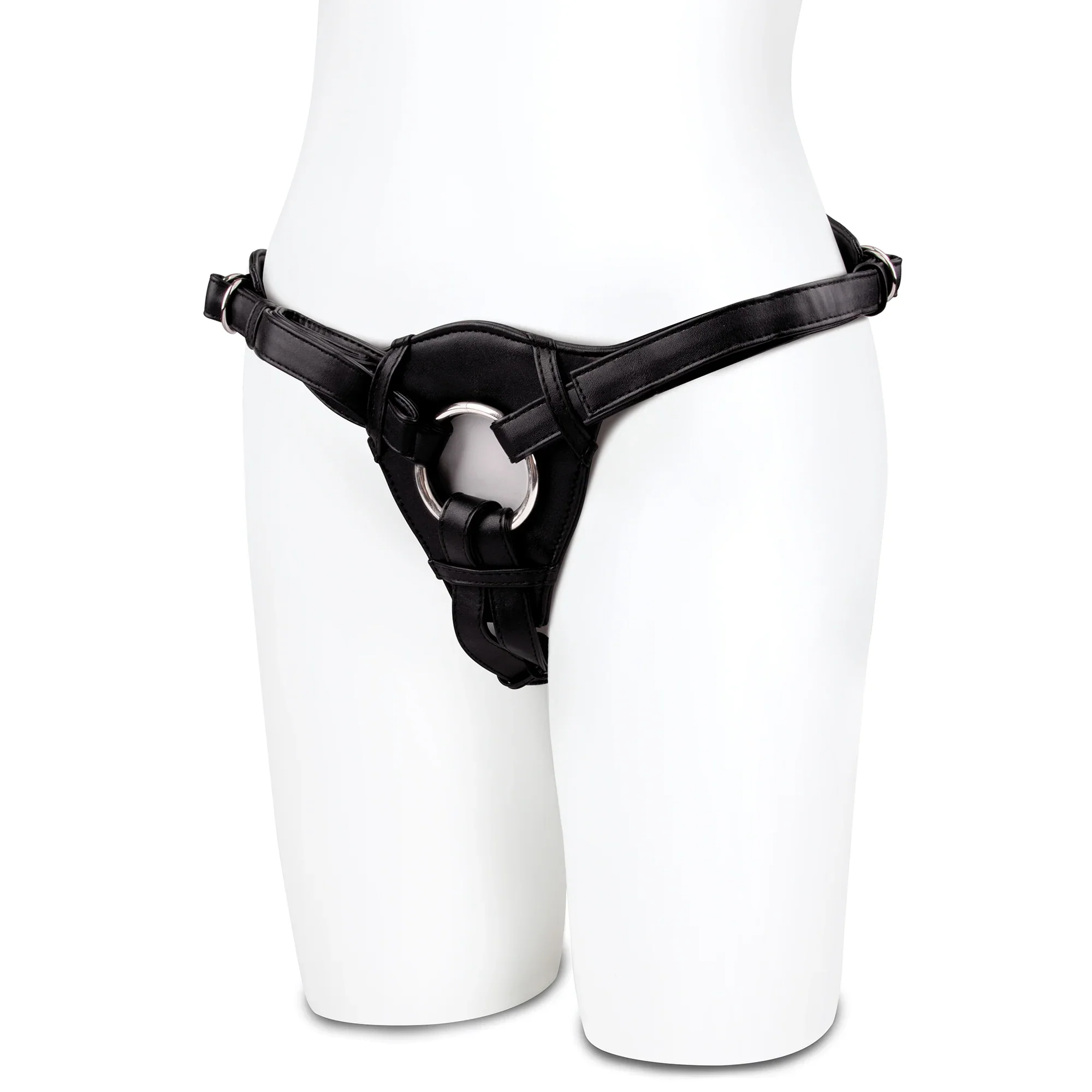 Lux Fetish Patent Leather Strap-On Harness Black - Image 13