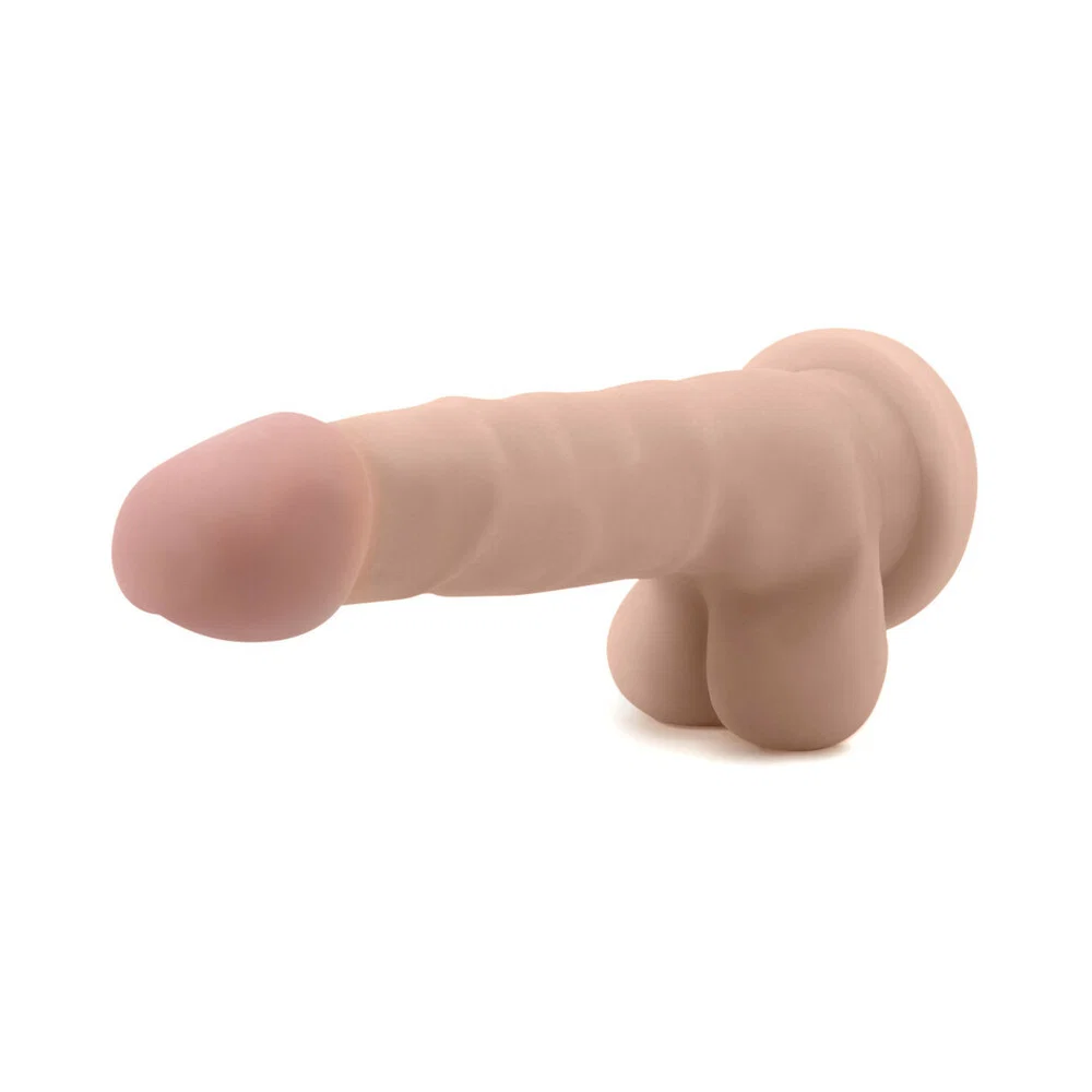 Au Naturel 7 in. Sam Posable Dual Density Dildo with Balls Beige - Image 11