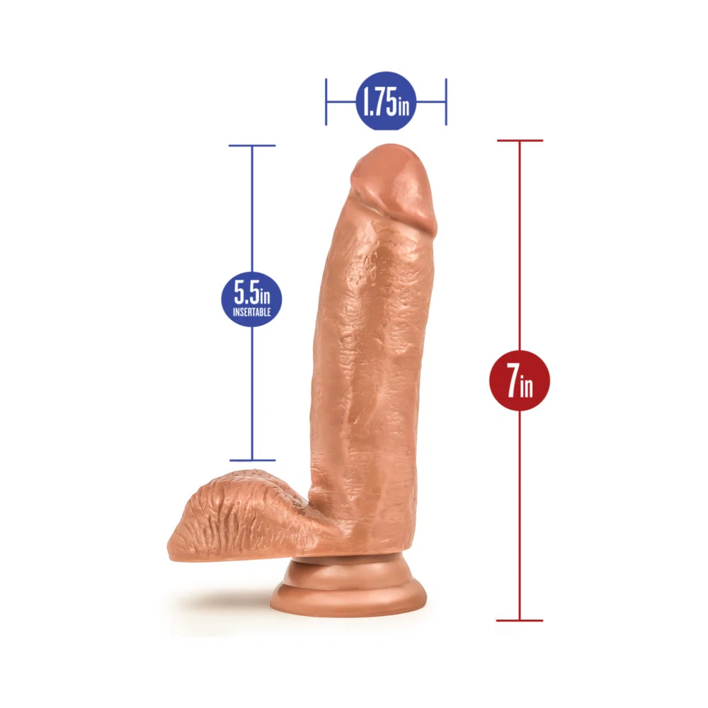 Coverboy Manny The Fireman Realistic 7 in. Dildo with Balls Tan - Image 12