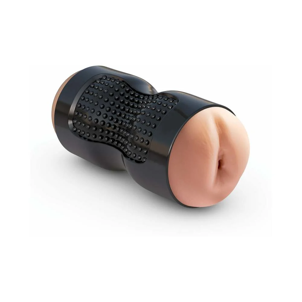 PDX Tight Grip Pussy & Ass Dual Density Squeezable Masturbator Beige/Black - Image 7