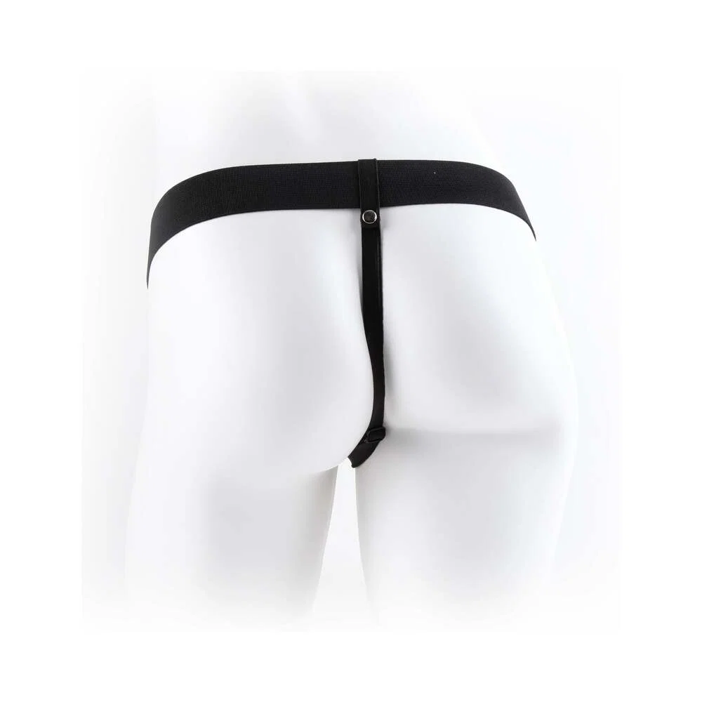 Fetish Fantasy Series 7 in. Hollow Strap-On with Balls Beige/Black - Image 9
