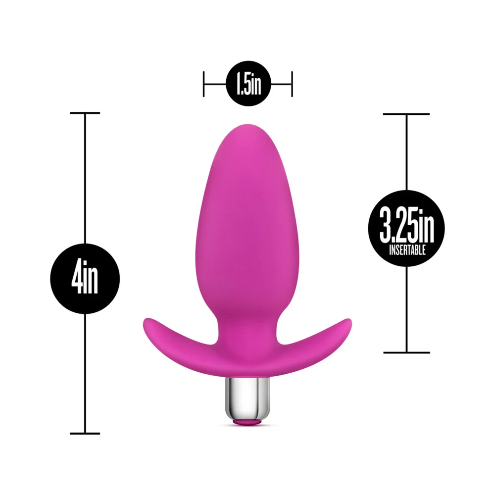Luxe Little Thumper Vibrating Silicone Anal Plug Pink - Image 7