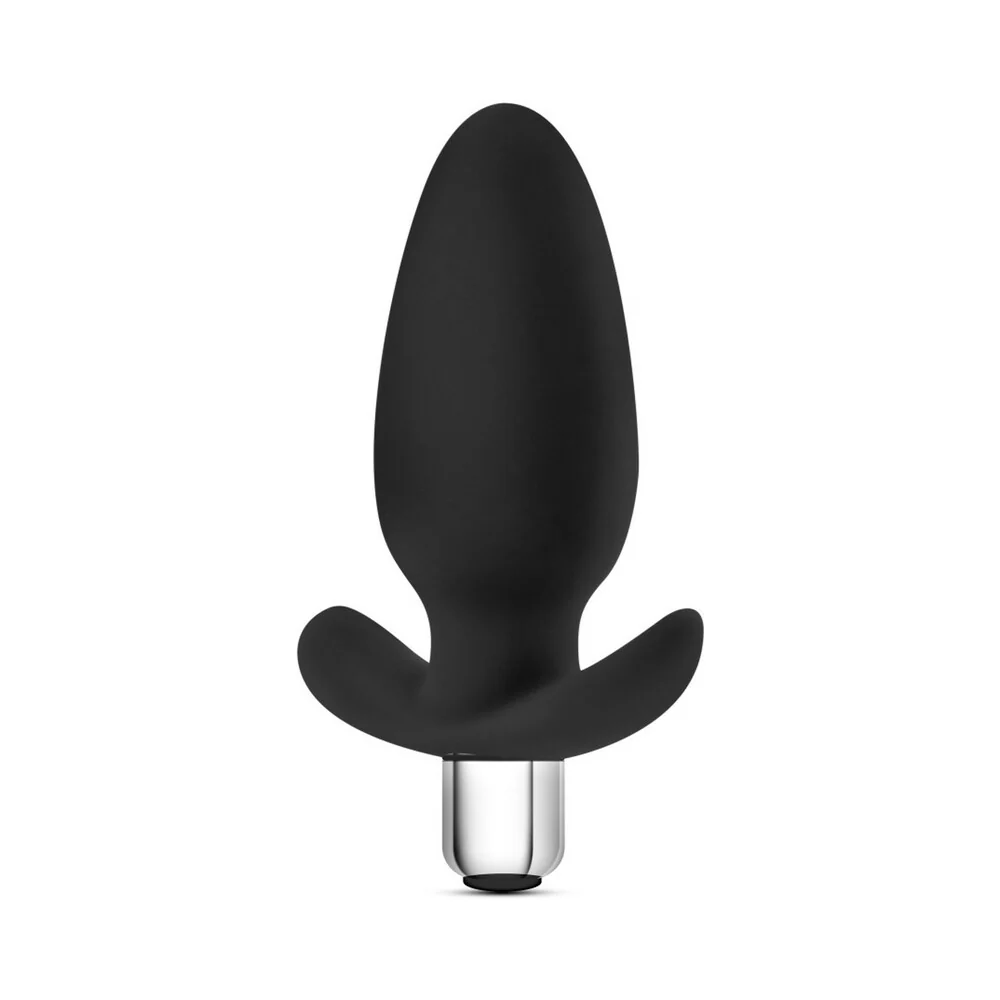 Luxe Little Thumper Vibrating Silicone Anal Plug Black - Image 5