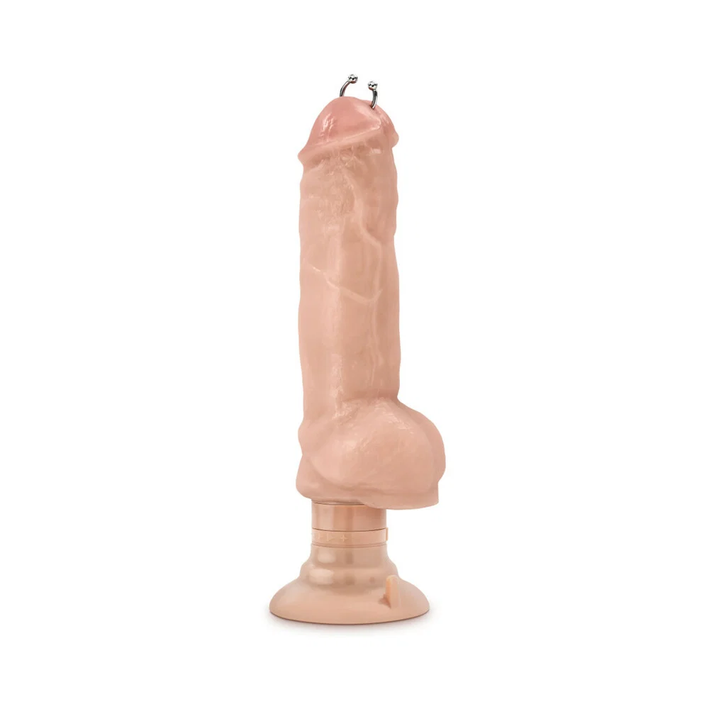 Loverboy Bad Boy Next Door Pierced 11 in. Vibrating Dildo with Balls Beige - Image 7
