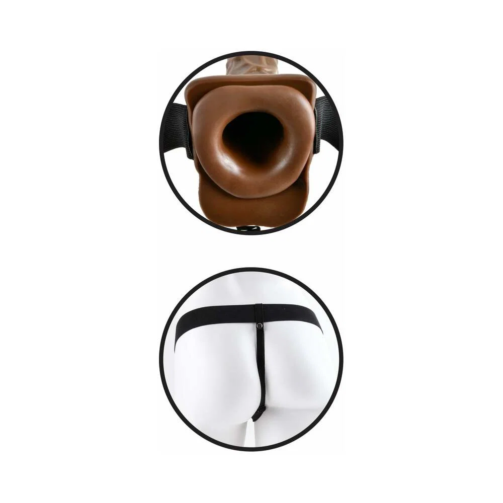 Fetish Fantasy Series 7 in. Hollow Strap-On with Balls Brown/Black - Image 7