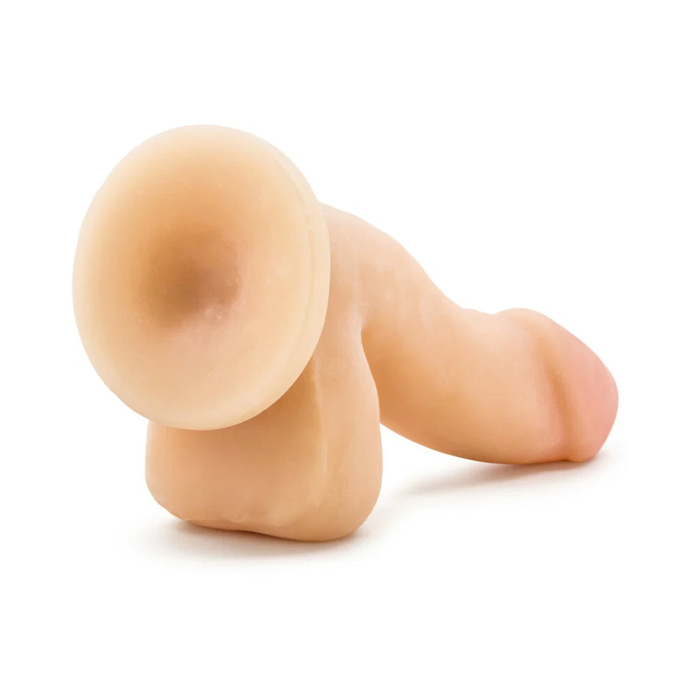 Au Naturel 6.5 in. Posable Dual Density Dildo with Balls Beige - Image 12