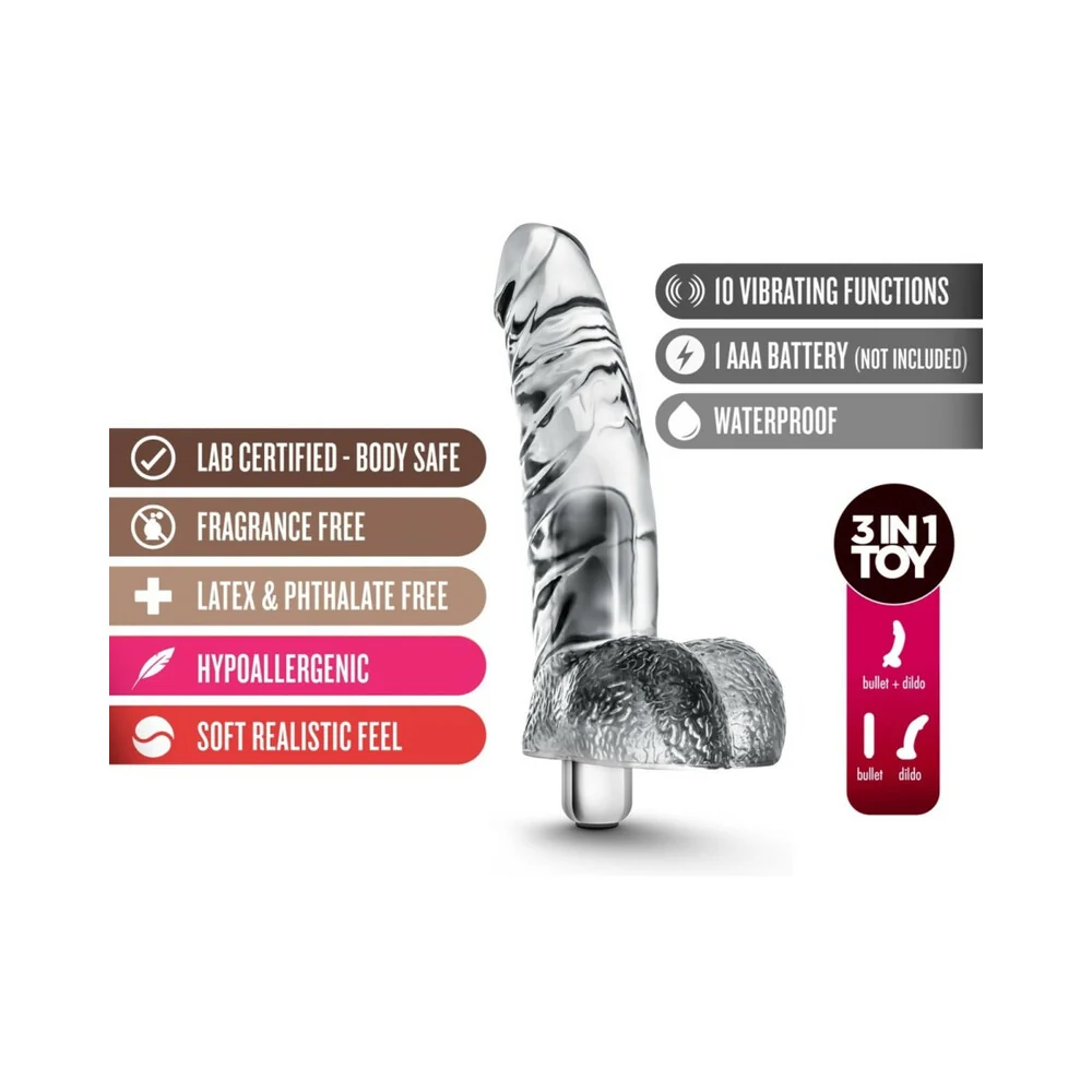 Naturally Yours Vibrating Ding Dong with Balls 6.5 in. Clear - Image 11