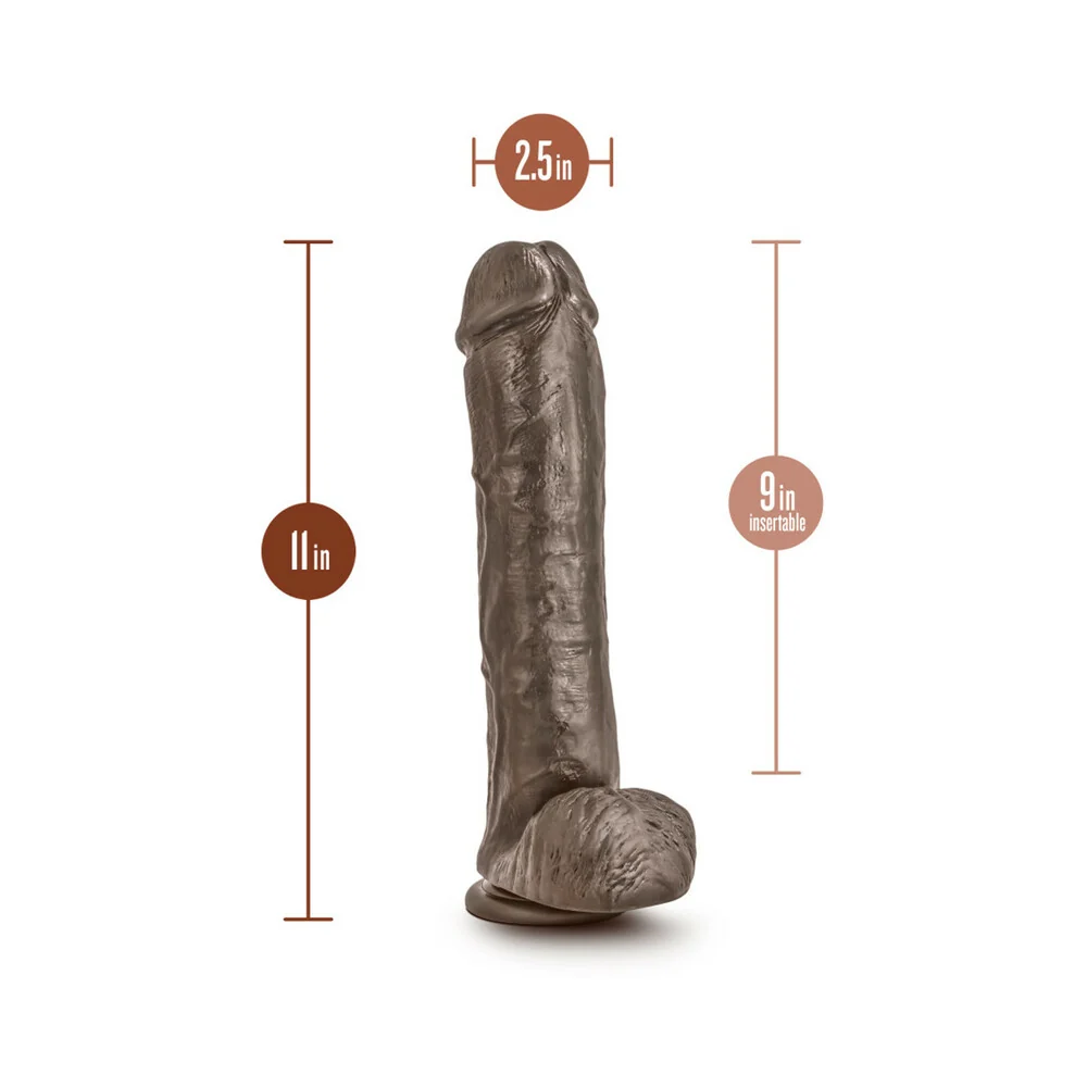 Dr. Skin Mr. Savage Realistic 11.5 in. Dildo with Balls Brown - Image 13