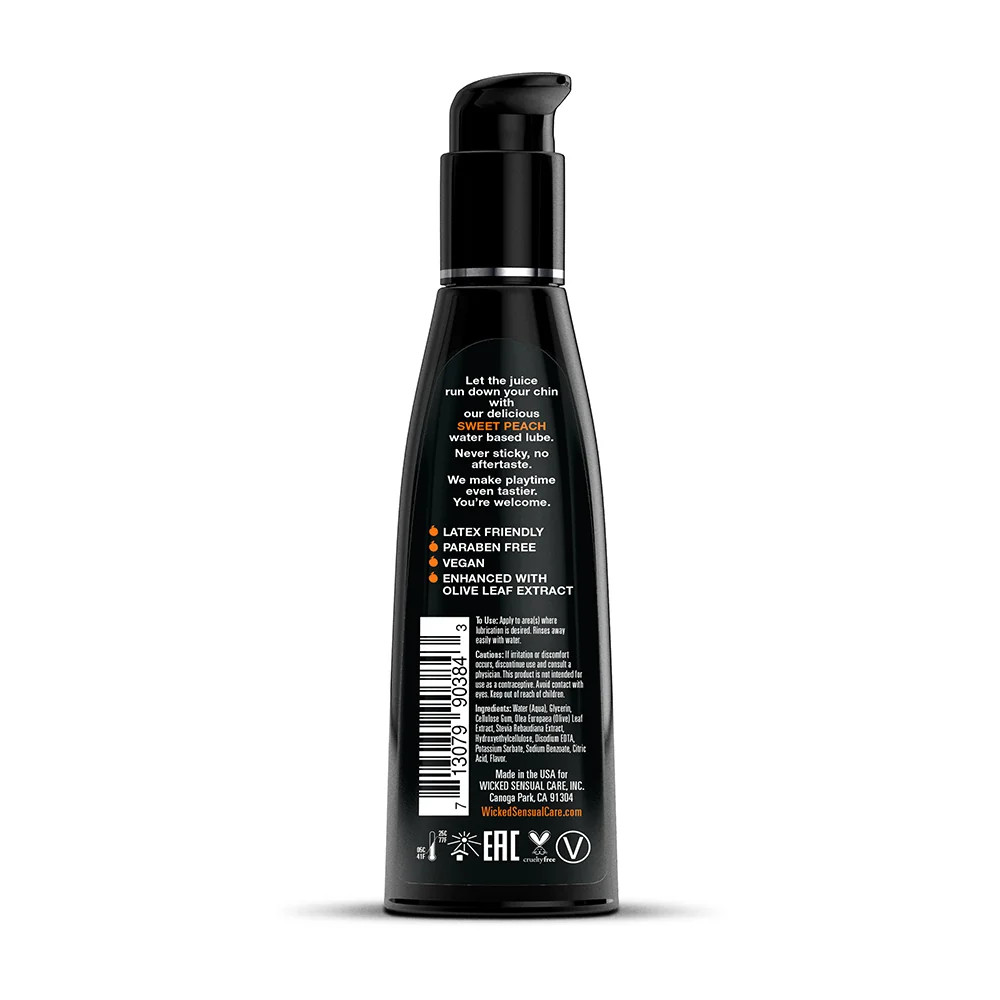 Wicked Aqua Sweet Peach Water-Based Lubricant 4 oz. - Image 3