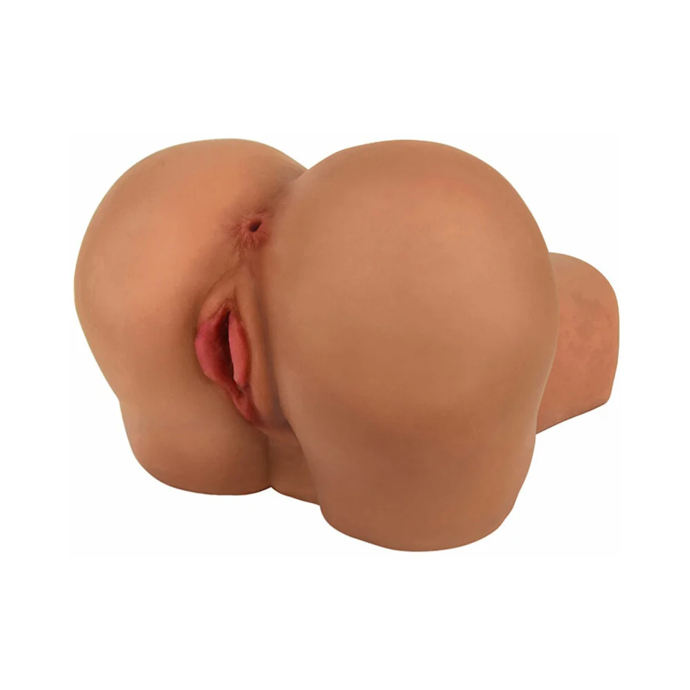 Curve Toys Mistress Perfect Fuck Tia Doggy Style Vibrating Dual Entry Masturbator Tan - Image 4