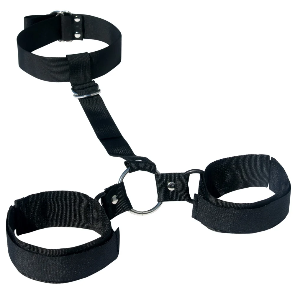 Sportsheets Sex & Mischief Shadow Adjustable Neck & Wrist Restraint Black - Image 3
