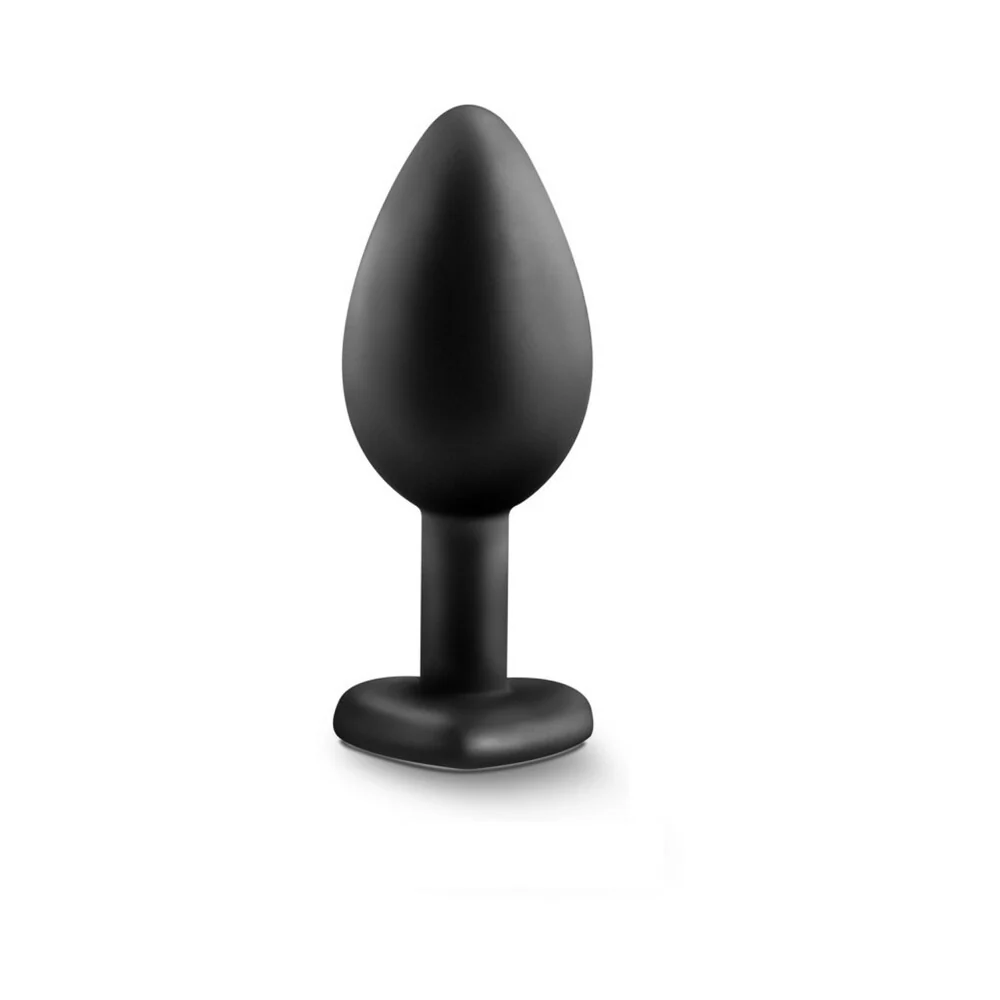 Temptasia Bling Anal Plug with Heart-Shaped Gem Base Small Black - Image 9