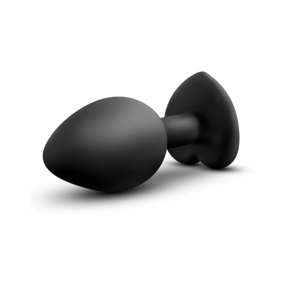 Temptasia Bling Anal Plug with Heart-Shaped Gem Base Small Black - Image 10