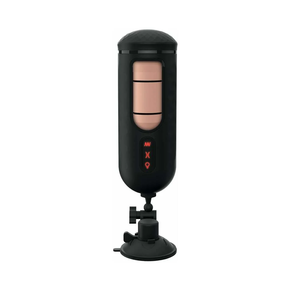 PDX Elite Vibrating Mega Milker Rechargeable Stroker With Hands-Free Suction Cup Beige/Black - Image 7