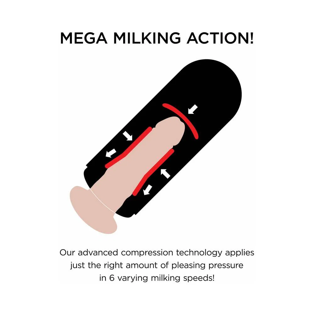PDX Elite Vibrating Mega Milker Rechargeable Stroker With Hands-Free Suction Cup Beige/Black - Image 9