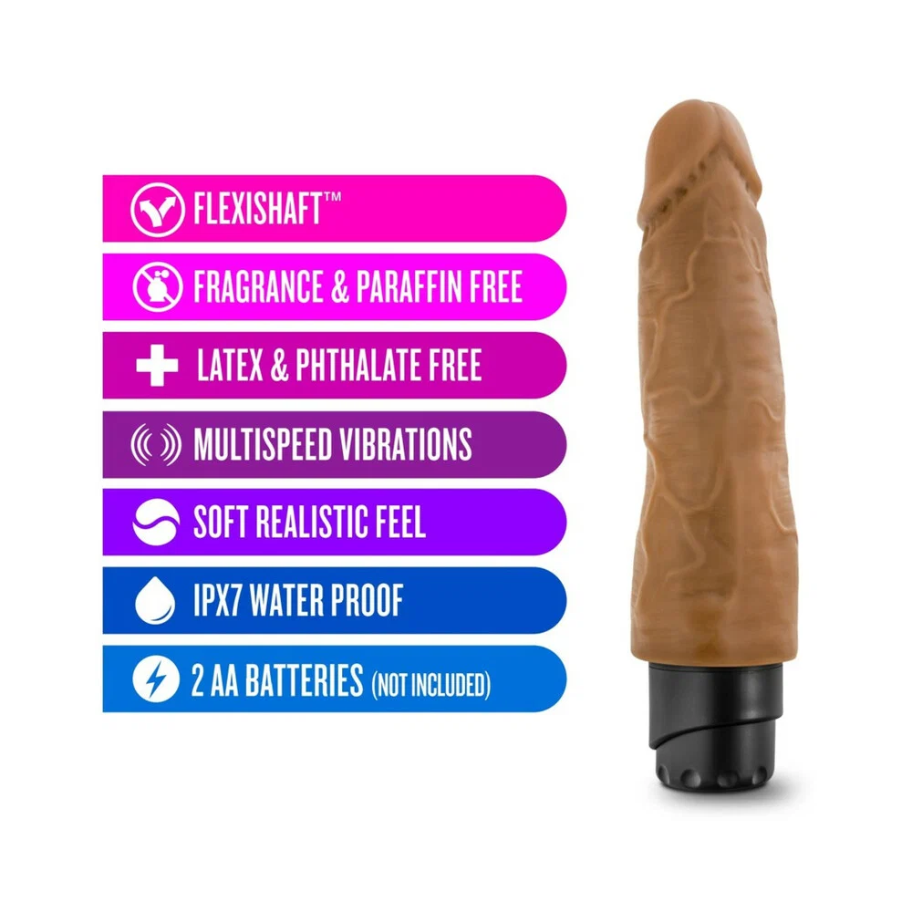 Dr. Skin Cock Vibe 14 Realistic 8 in. Vibrating Dildo Tan - Image 8