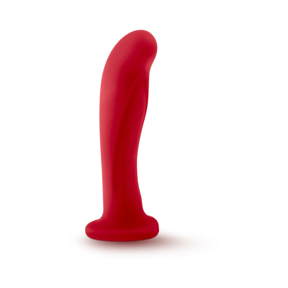 Temptasia Jezebel 6 in. Curved Silicone Dildo with Heart-Shaped Suction Cup Crimson - Image 10