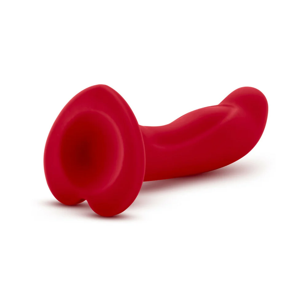 Temptasia Jezebel 6 in. Curved Silicone Dildo with Heart-Shaped Suction Cup Crimson - Image 12