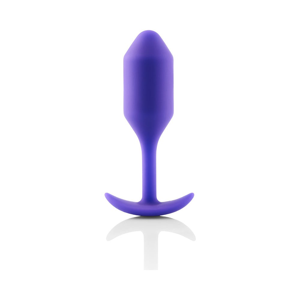 b-Vibe Snug Plug 2 Weighted Silicone Anal Plug Purple - Image 8