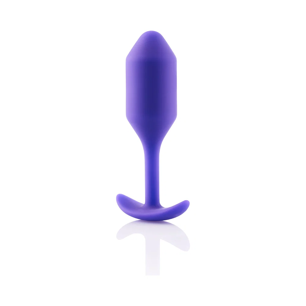 b-Vibe Snug Plug 2 Weighted Silicone Anal Plug Purple - Image 9