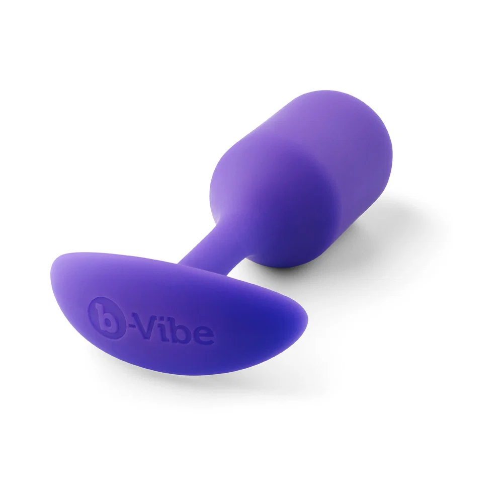 b-Vibe Snug Plug 2 Weighted Silicone Anal Plug Purple - Image 10